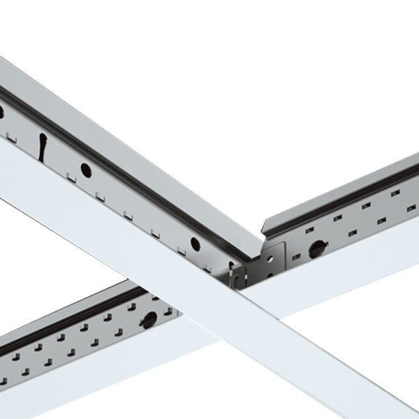 مباعد طويل للتصميم الحامل T24*32 أبيض بخلفية سوداء CLICK MAT، طول: 1.20 متر للأسقف الظاهرة ذات الهياكل المرئية