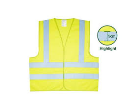 Gilet réfléchissant Bande réfléchissante de 5 cm de largeur + gilet en tricot de polyester Couleur : jaune fluo Conforme à EN471 Classe 2 Taille : XL Emballé par poly sac JADEVER JDRV1802