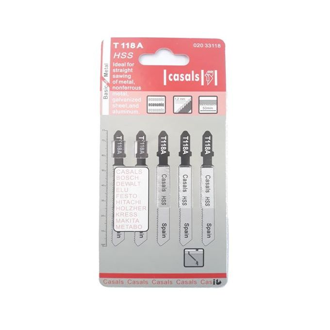 Lame de scie sauteuse HSS pour le métal - 118A - CASALS - 5 piéces