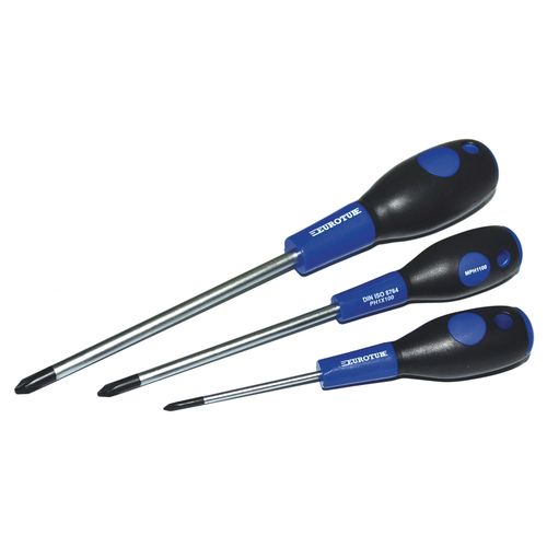 Jeux de 6 tournevis U-TURN EUROTUB - 3 plats & 3 Phillips - Lame forgée en acier S2 + Embout magnétique