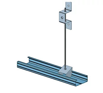 Suspente pivot TC47 M6 acier galvanisé pour suspension de plafond plaque de plâtre. Boite de 100 unités