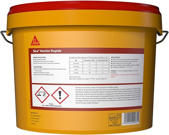 Sika® Mortier Rapide est un mortier prêt-à-gâcher à base de ciment, de granulats et d'adjuvants - Prise ultra-rapide