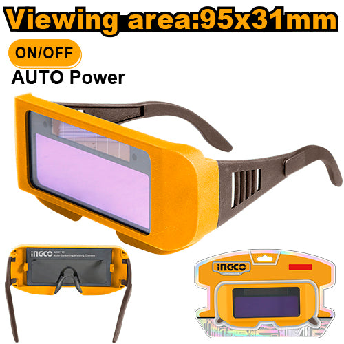 Lunettes avec cartouche auto-obscurcissante. Zone vue 95x31mm, passage clair/foncé automatique.