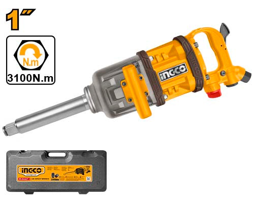 1" Pneumatic Impact Wrench with max torque 3100Nm. High air consumption (36CFM). Ideal for heavy goods vehicles.