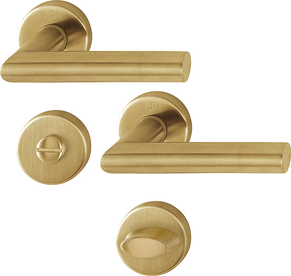 AMSTERDAM By HOPPE stainless steel roses handle set with turn/release, for WC/bathroom doors