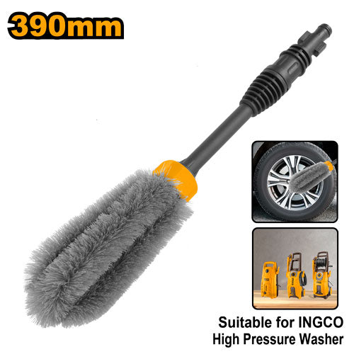 Rotary brush for cleaning vehicle wheels. HP cleaner compatible.