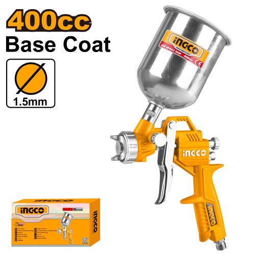 400cc paint spray gun, 1.5mm nozzle. 3-4 bar pressure.