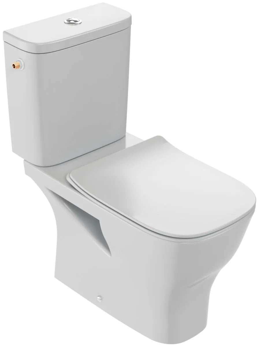 Jacob Delafon Paris STRUKTURA Rimless Wall-Hung Toilet, Horizontal Outlet, Soft-Close Quick-Release Seat, 3/6 L Flush, Ref. E76008-00