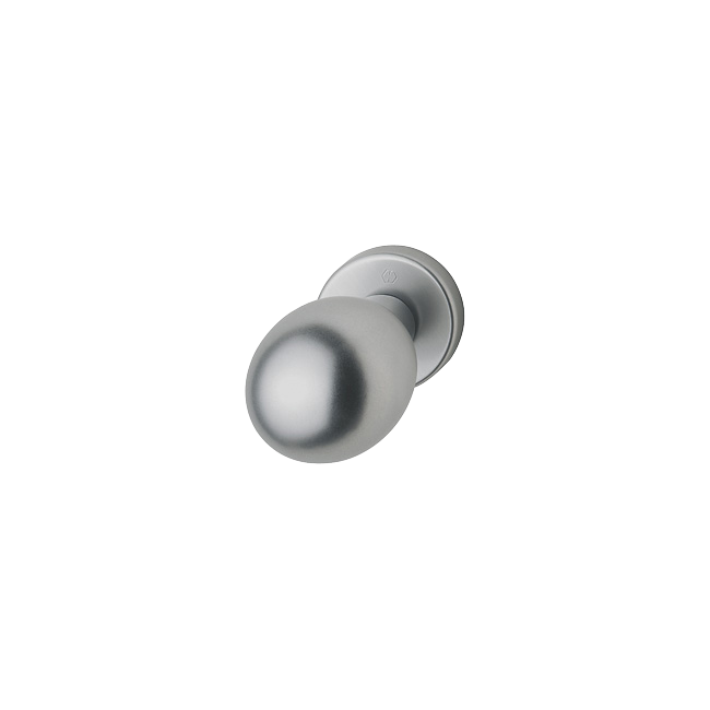 HOPPE ALPHA 60L/42K aluminum entry door knob on rose (exterior side)
