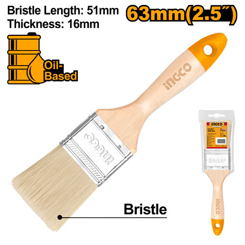 2.5" wooden brush, 51mm bristles for oil painting.