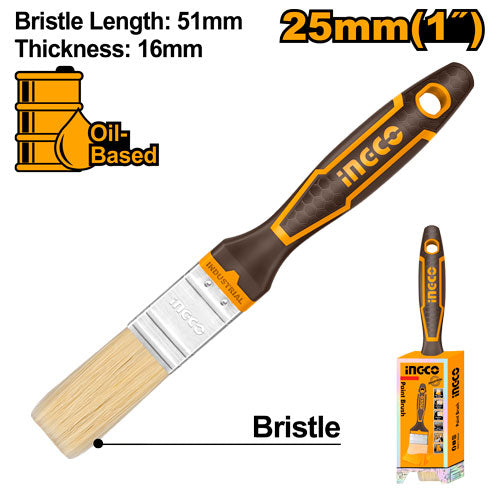 1" brush for oil painting. High-quality bristles, design plastic handle.