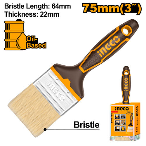 3" oil paint brush. High-quality bristles, designer plastic handle.