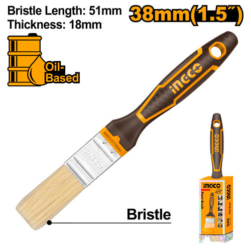 1.5" paintbrush for oil painting. High-quality bristles, designer plastic handle.