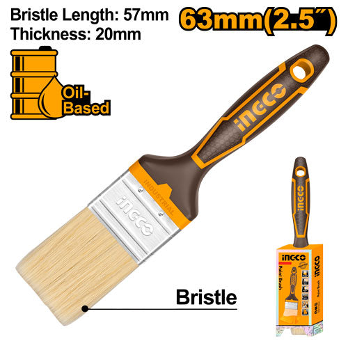 2.5" oil painting brush. High-quality bristles, designer plastic handle.