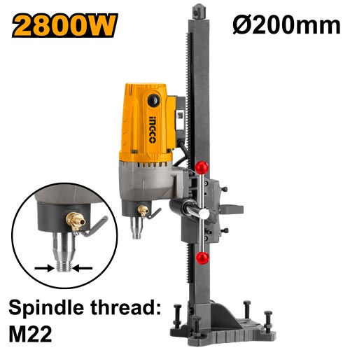 Foreuse diamant de table 2800W. Perçage max 200mm. Avec support et interrupteur différentiel.