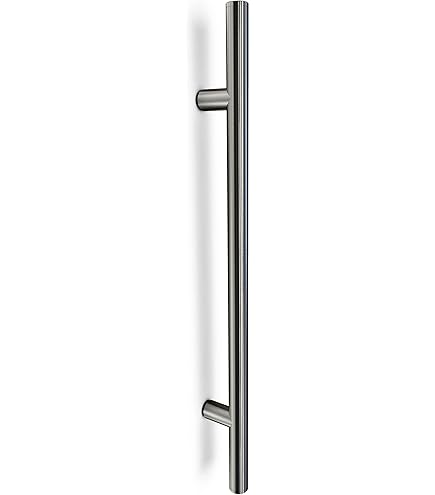 E5011 By HOPPE right-hand flush pull handle, round section, 1200mm overall length, matt stainless steel or matt black