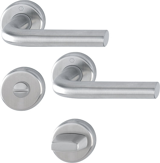 ESSEN By HOPPE stainless steel set on roses with thumbturn/emergency release, for WC/bathroom doors