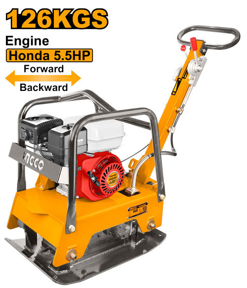 Plaque vibrante réversible 126kg, moteur Honda GX160 - Force 25kN - Vitesse de déplacement : 25cm / s - Efficacité: 500M2 / Hr - Binashop