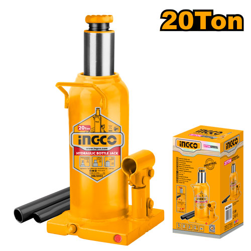 Cric bouteille 20T. Hauteur min 240mm, max 460mm.