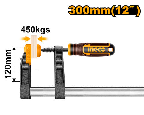 ملزمة نجارة 120 × 300 مم، قوة ربط 450 كجم.