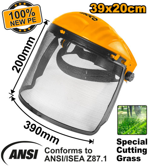 Mesh safety visor. Adjustable antibacterial headband.
