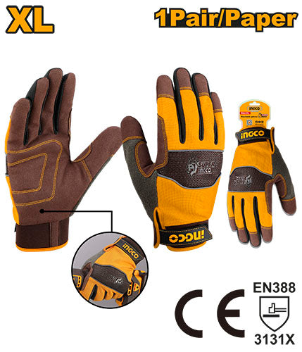 Gants de mécanicien taille XL / Microfibre, éponge, super fibre, néoprène, polyester et toile