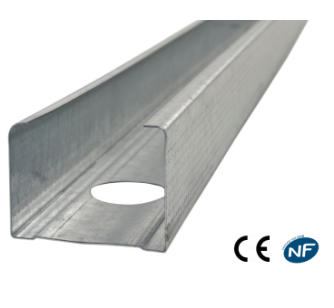 Montant M48 pour Rail R48 en 3 ML destiné a la réalisation de l'ossature des cloisons BA13
