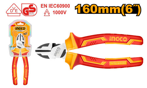 Pince coupante diagonale isolée 6" (1000V). Finition noire.