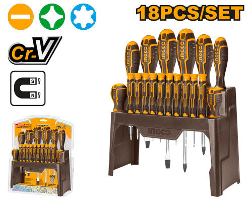 Set 18 : Jeu de tournevis standard et tournevis de précision 18pcs