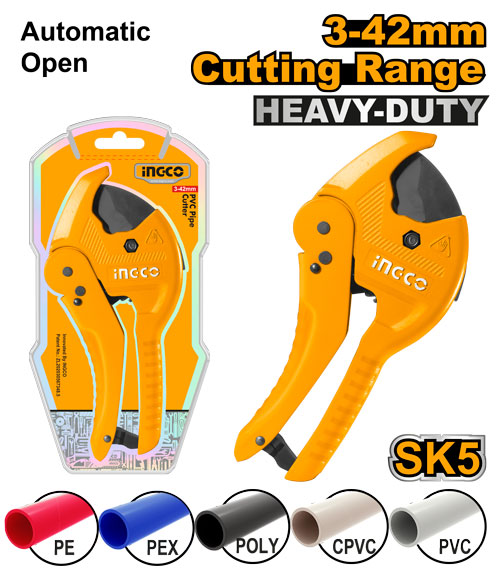 PVC Pipe Cutter 225mm, cutting diameter 3-42mm.