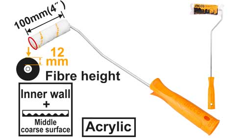 Manche pour mini-rouleau 100mm, fibre 12mm.
