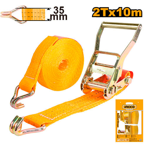 Sangle à cliquet 10m, capacité 2 tonnes.