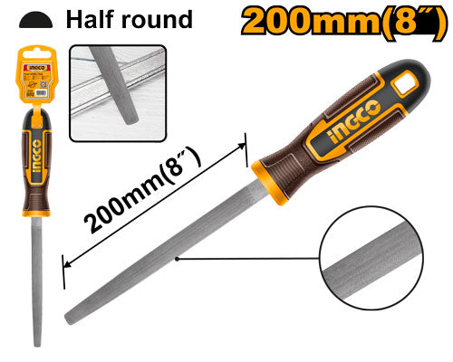 Lime demi-ronde acier 200mm, T12.