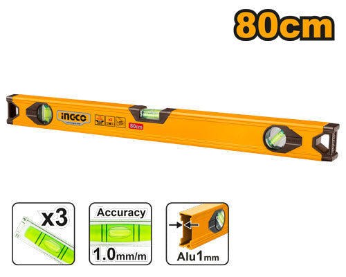 Niveau alu 80cm, épaisseur 1mm.