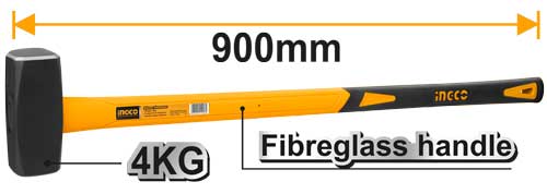 Masse 4kg en acier au carbone et manche en fibre de verre Longueur : 900MM - Outil indispensable pour vos travaux de démolition et de perçage intensif.