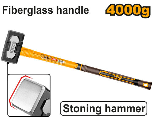 Masse 4kg en acier au carbone et manche en fibre de verre Longueur : 900MM - Outil indispensable pour vos travaux de démolition et de perçage intensif.