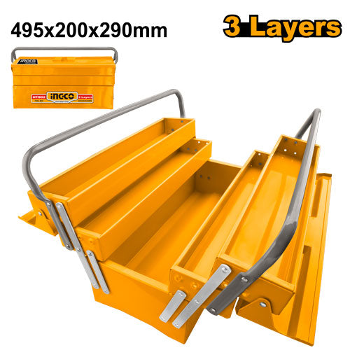 3-tier metal toolbox, 495x200x290mm.