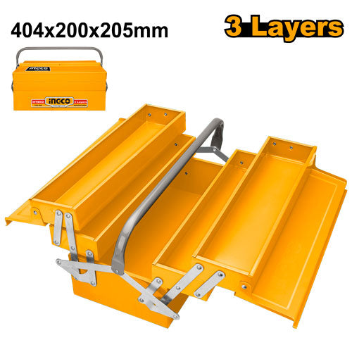 3-tier metal toolbox, 400x200x195mm.