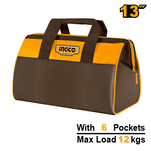 Sac à outils rigide 13". 6 poches externes.