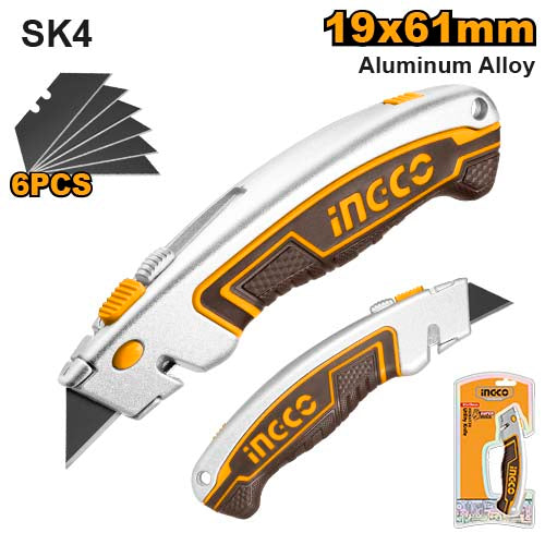 Snap-off blade knife with 6 blades 61x19mm.