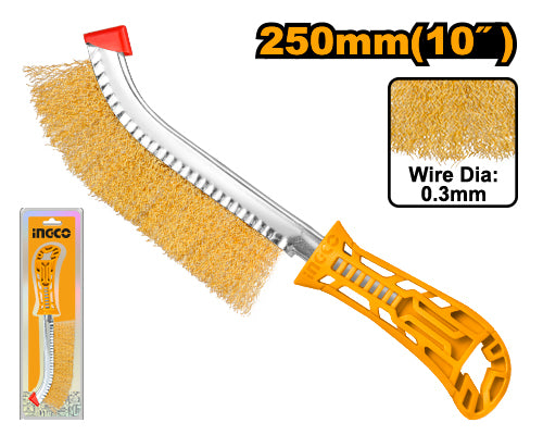 Wire brush with plastic handle. Length 250mm.