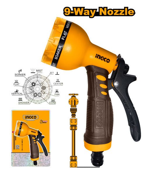 Trigger nozzle for garden hose.