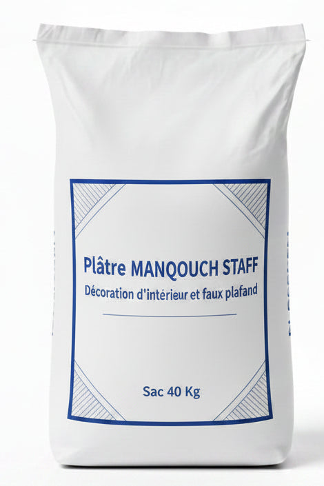 Plâtre MANQOUCH STAFF pour décoration d'intérieur et faux plafond - Sac 40 Kg
