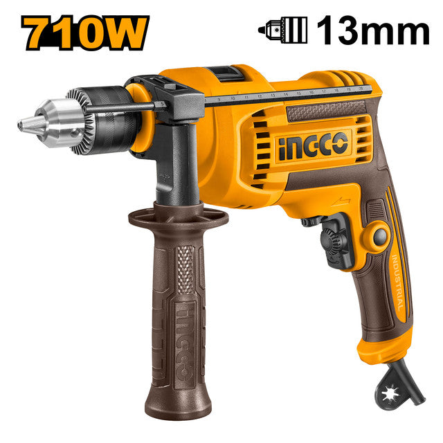 Perceuse percussion 710W, capacité 13mm.