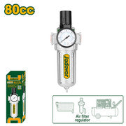 Régulateur filtre à air 1 pièce, Taille : 1/4'', Finesse : 40 µm, Capacité : 80 cc, Élément : cuivre, Emballé en boîte couleur JADEVER JDFF5505