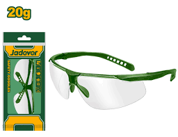 Safety glasses Material: polycarbonate, Ultra-light: 20g, Comfortable, Wide field of vision, Packed in plastic bag JADEVER JDSG1802