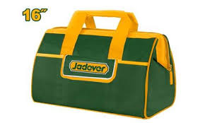 Tool Bag Size:16"
Material:600D Polyester
Size (L * W * H): 41*29*21 cm
Max. load: 12 kg
Rigid frame for easy opening
With 3 external pockets
Packed with JADEVER JDTG3116 paper card