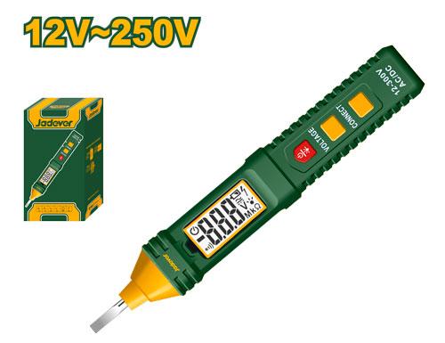 Testeur   Tension d'essai : 12-300 V CA
Test d'indication pour trouver la ligne de phase, la ligne de terre et le point de rupture de la ligne de phase
Avec 1 pile LR03 AAA
Emballé par boîte de couleur JADEVER JDTP4501