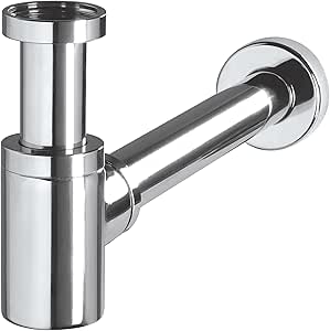 Mini Basin Waste Trap Brass Design, chrome-plated, perfectly harmonizes with modern décors Compact size - WIRQUIN 30723103