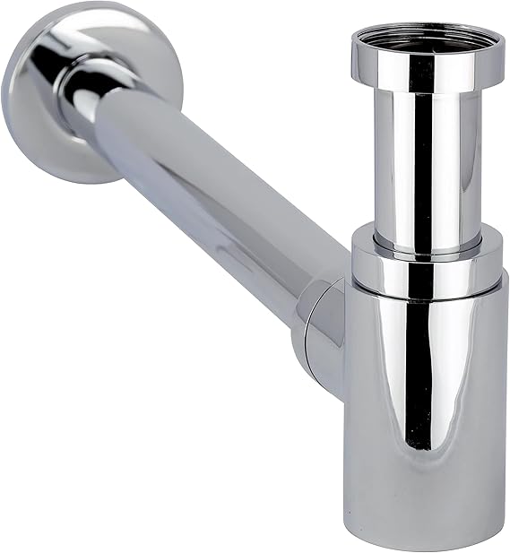 Mini Basin Waste Trap Brass Design, chrome-plated, perfectly harmonizes with modern décors Compact size - WIRQUIN 30723103